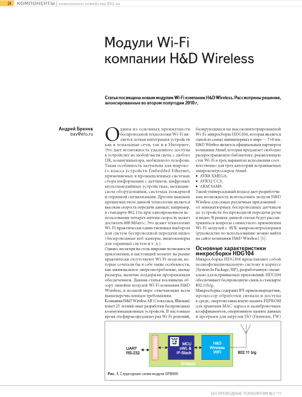 Модули Wi-Fi компании H&D Wireless